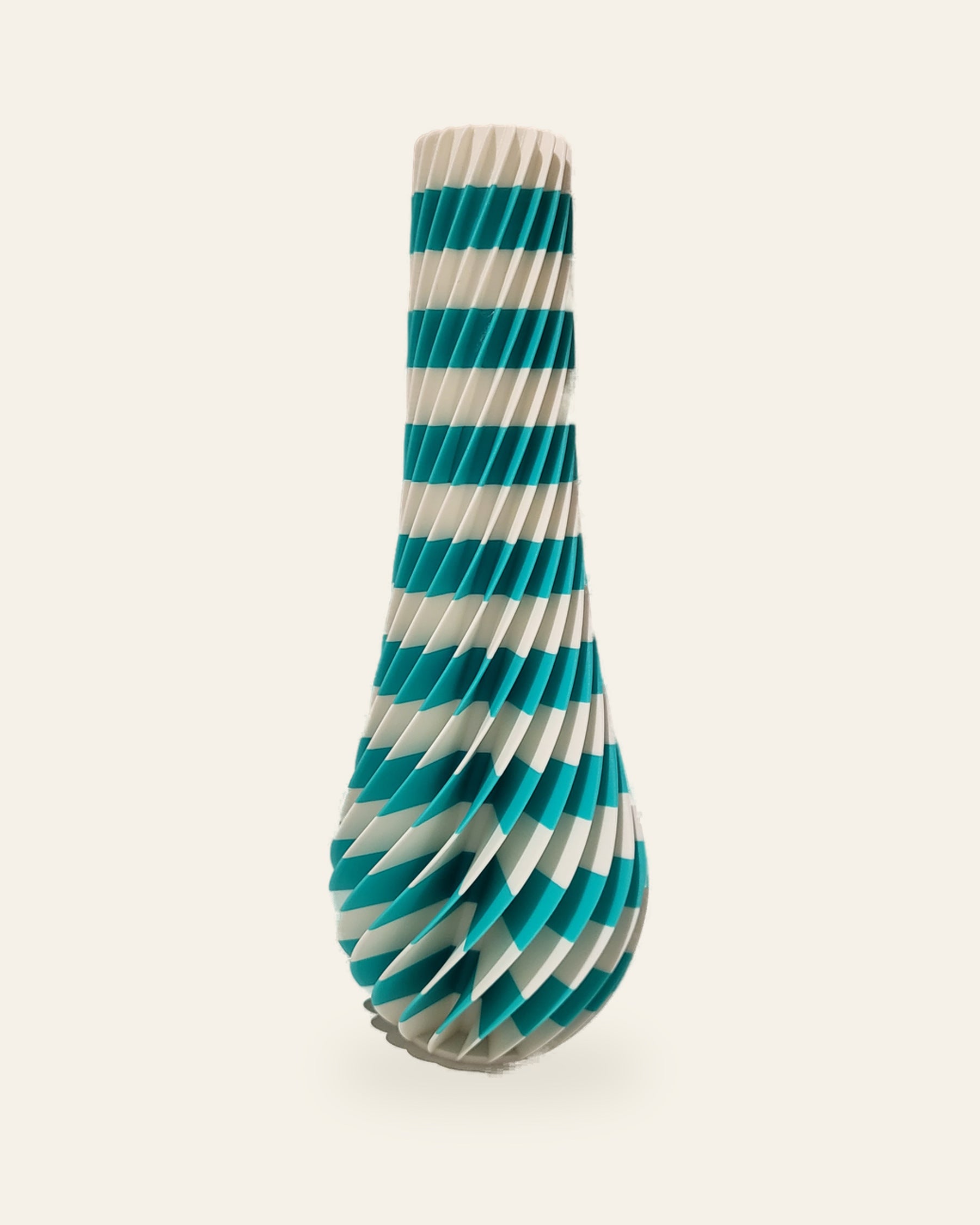 Spiral Tropfen · Gletscher – 3D-gedruckte Dekovase von quelia