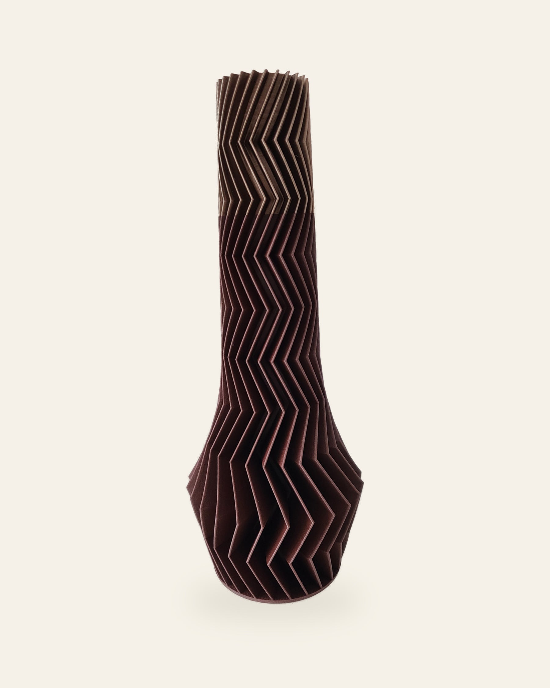 ZigZag Bogen · Bordeaux – 3D-gedruckte Dekovase von quelia